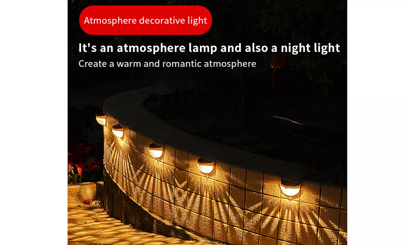 Two- or Four-Pack Solar 6-LED Wall-Mount Outdoor Lights