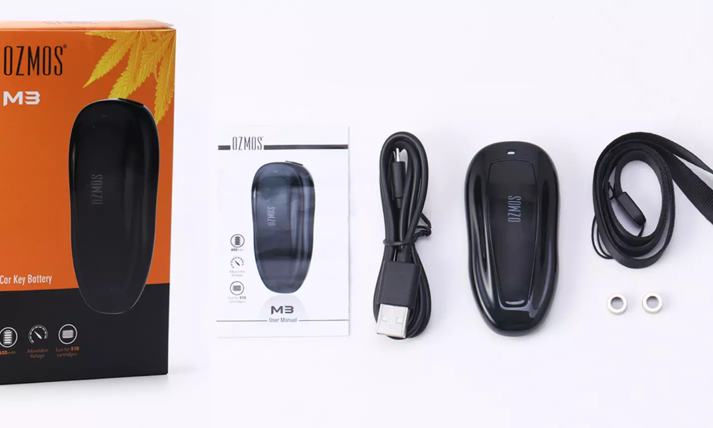 M3 Car Key Vape 650mah Battery with Adjustable Voltage Settings by Ozmos - Primary Image