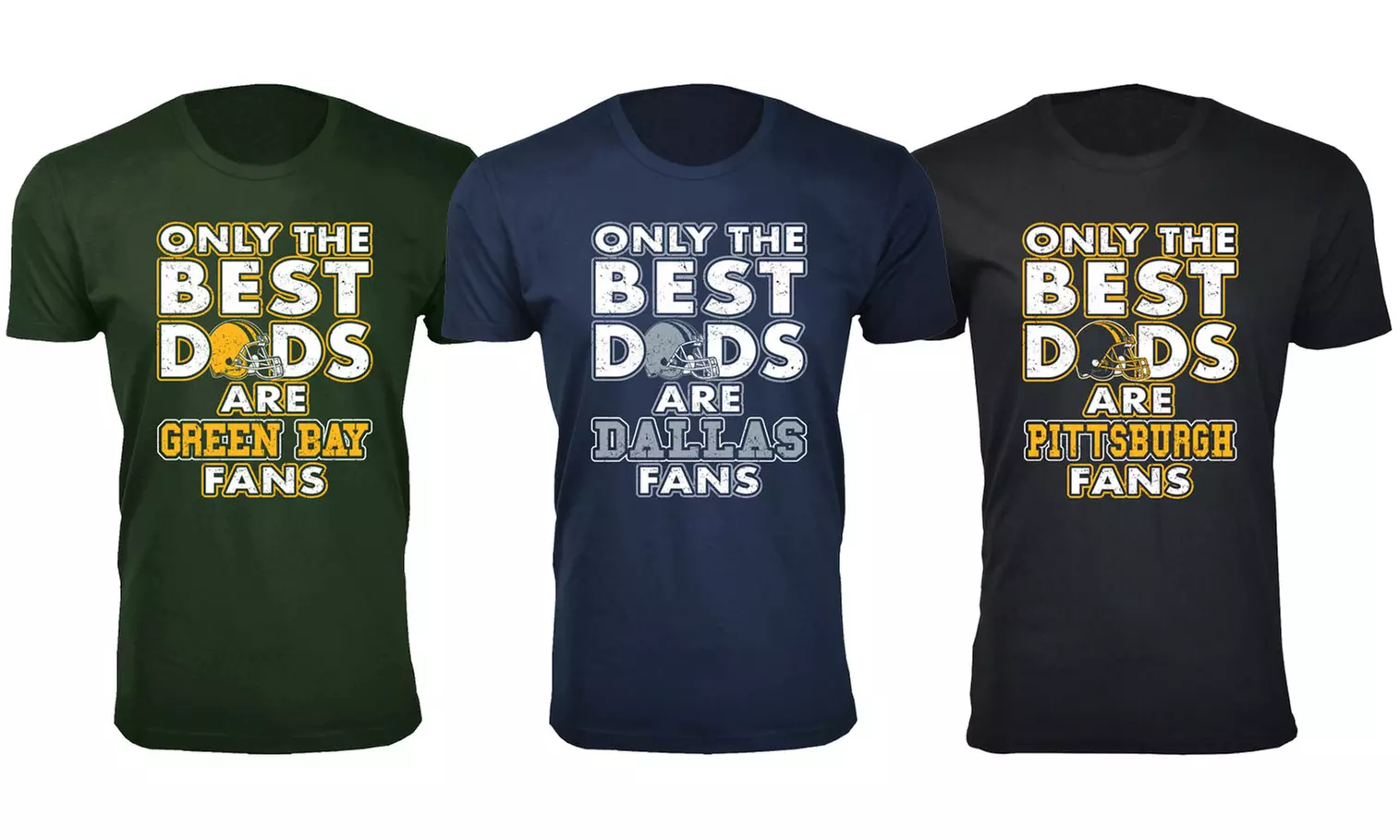 Men Only The Best Dads Football Fan T-Shirt (M-3XL)