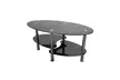 Dual Fishtail Style Tempered Glass Coffee Table Black - Second Medium