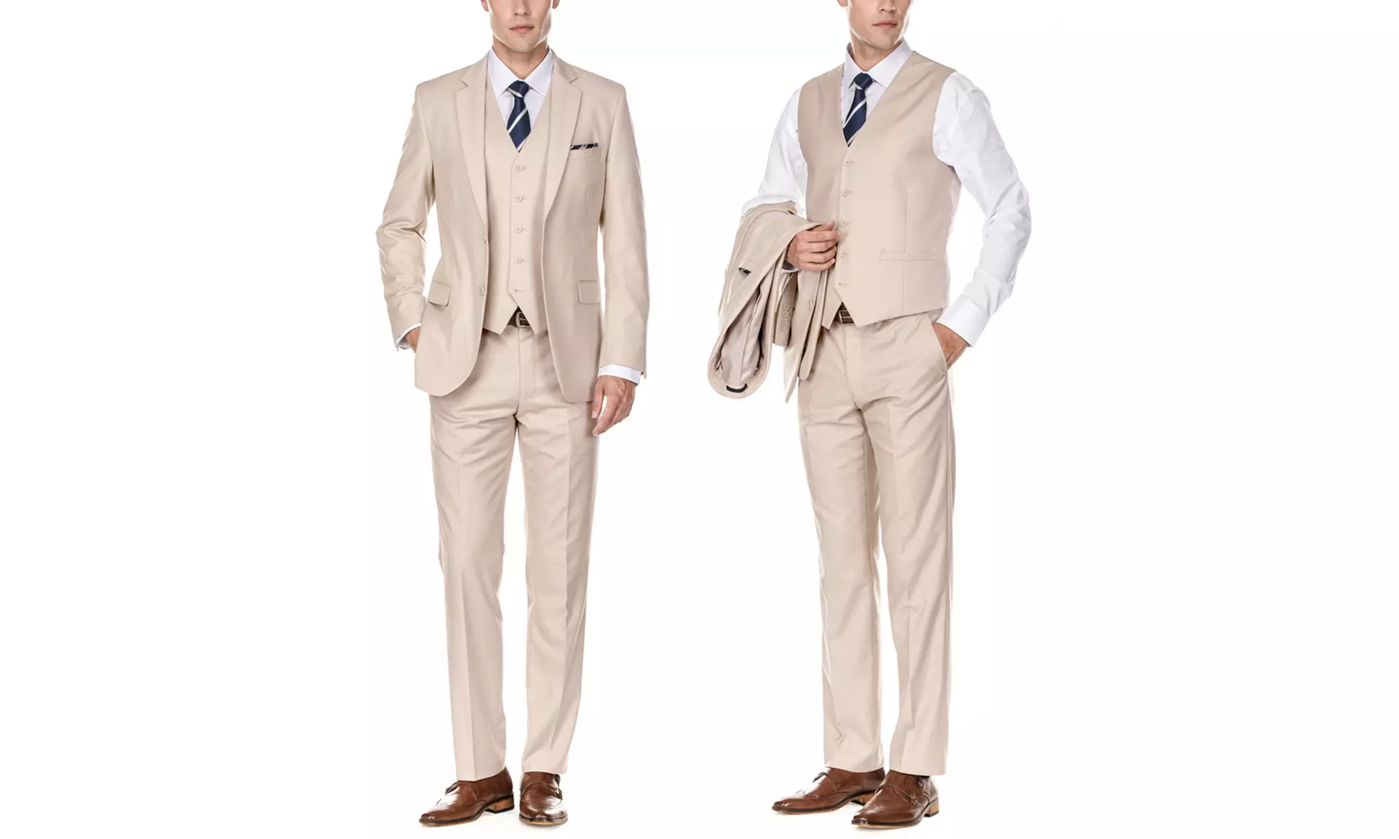 Men's Premium Slim Fit 3PC Suits (Lt beige, Hunter green, Copper)