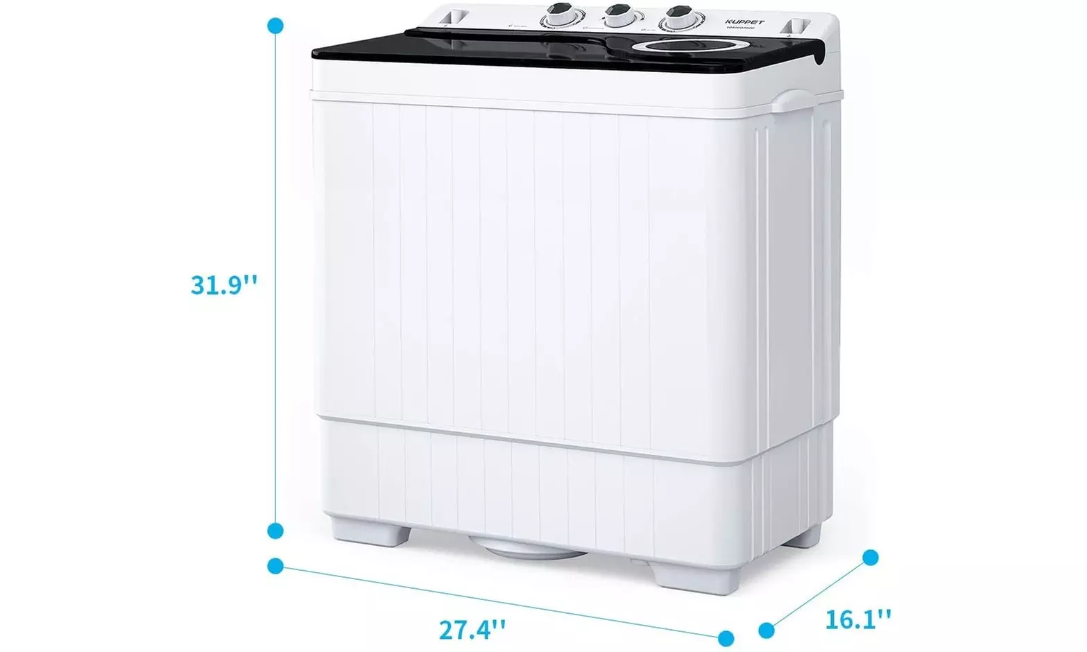 Twin Tub with Built-in Drain Pump 26Lbs Semi-automatic Twin Tube Washing Machine - Second Medium