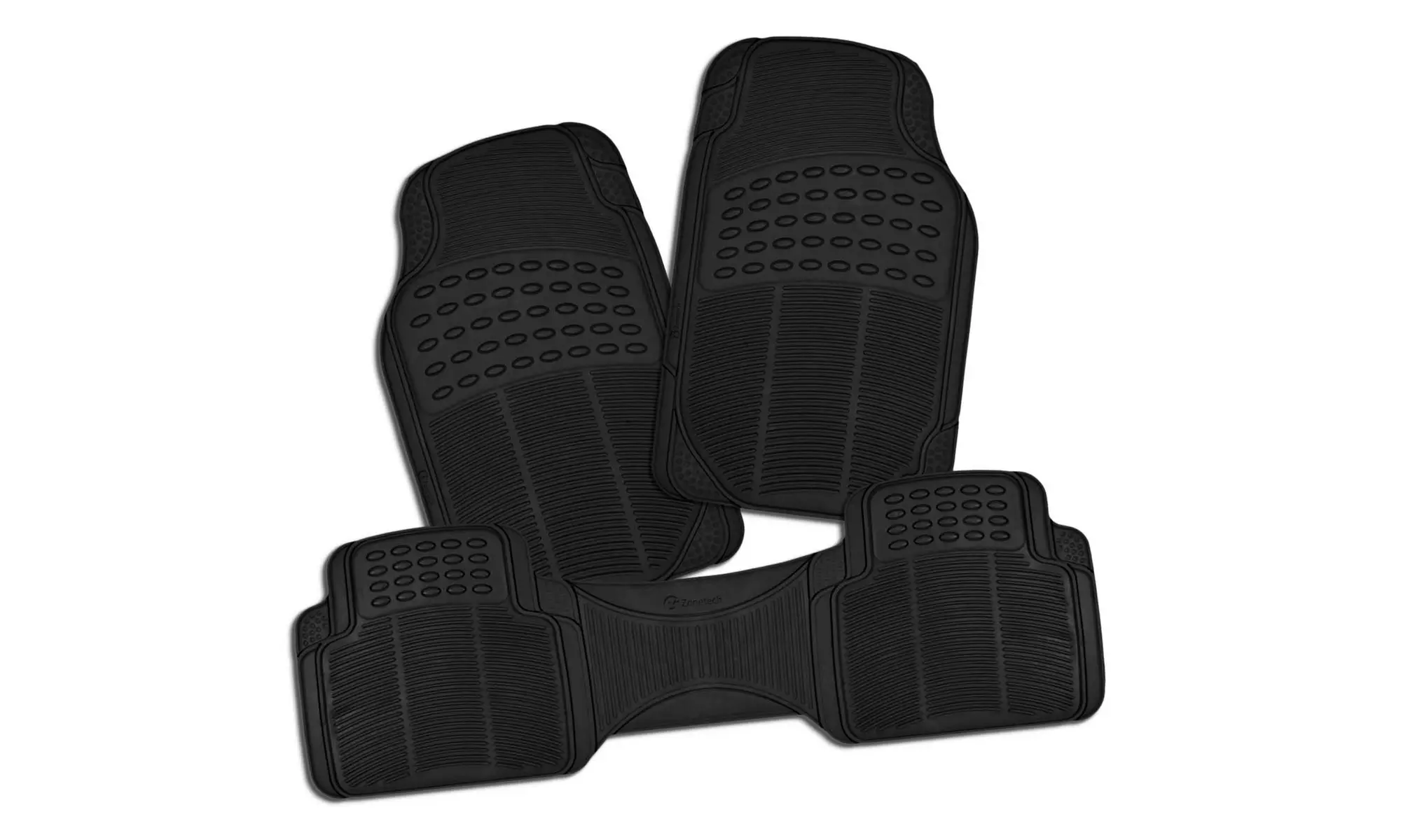 Zone Tech 3Pc Heavy Duty Car Black Floor Mats All-Weather Rubber Mater - Primary Image