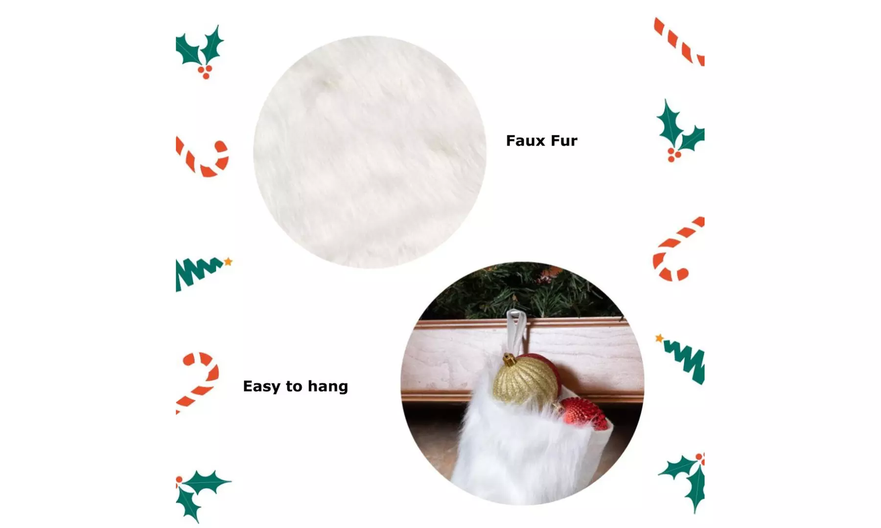 Jolly Christmas Stockings 2-Pack or 3-Pack Festive Holiday Décor