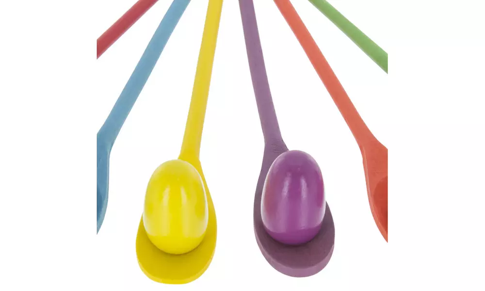 Wooden Egg and Spoon Race Game with 6 Spoons & Eggs, for Adults and Kids - Second Medium