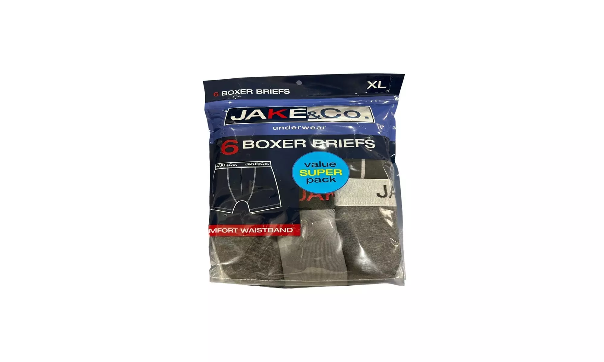 Mens 6 Pack Boxer Briefs - Super Stretch - Primary Image