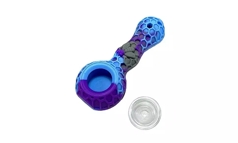 Silicone Tobacco Pipe with Glass Bowl
