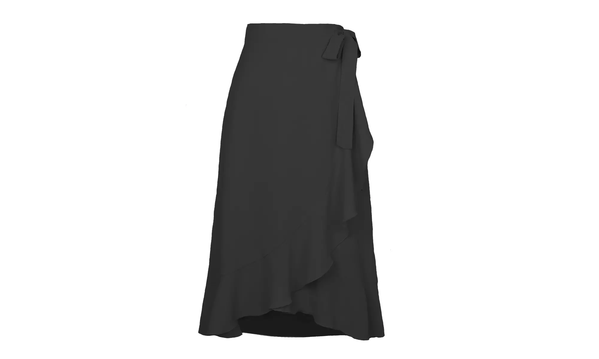 LESIES Women's Slit Wrap Asymmetrical High Waist Long Skirt Loose Flowy Skirts