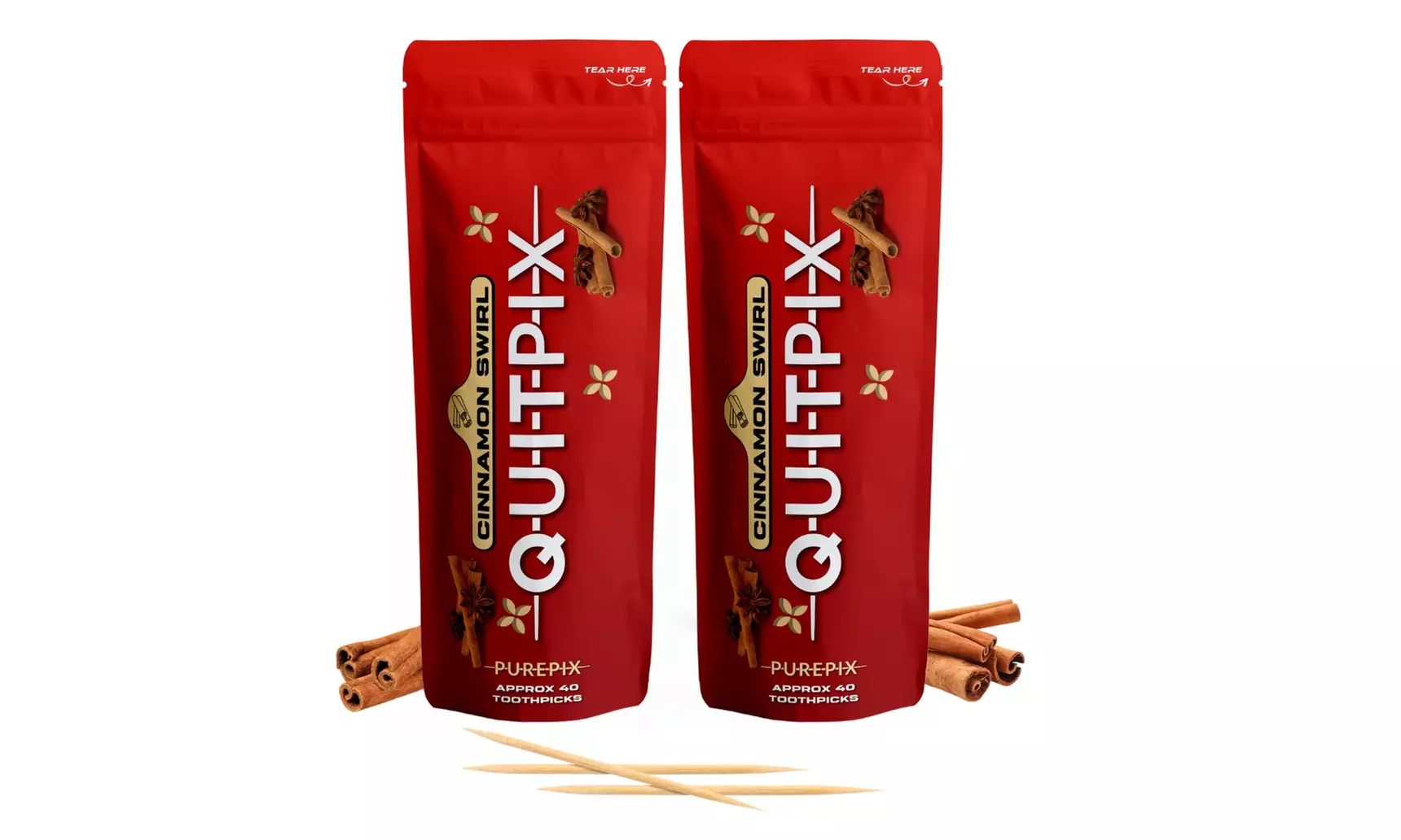 QuitPix Boosting Flavored Toothpicks Oral Fixation Vegan - Help Quit Smoking