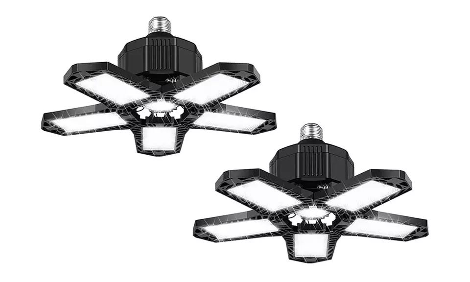 Folding 5 Panel Ceiling Garage Light with Adjustable Panels - Second Medium