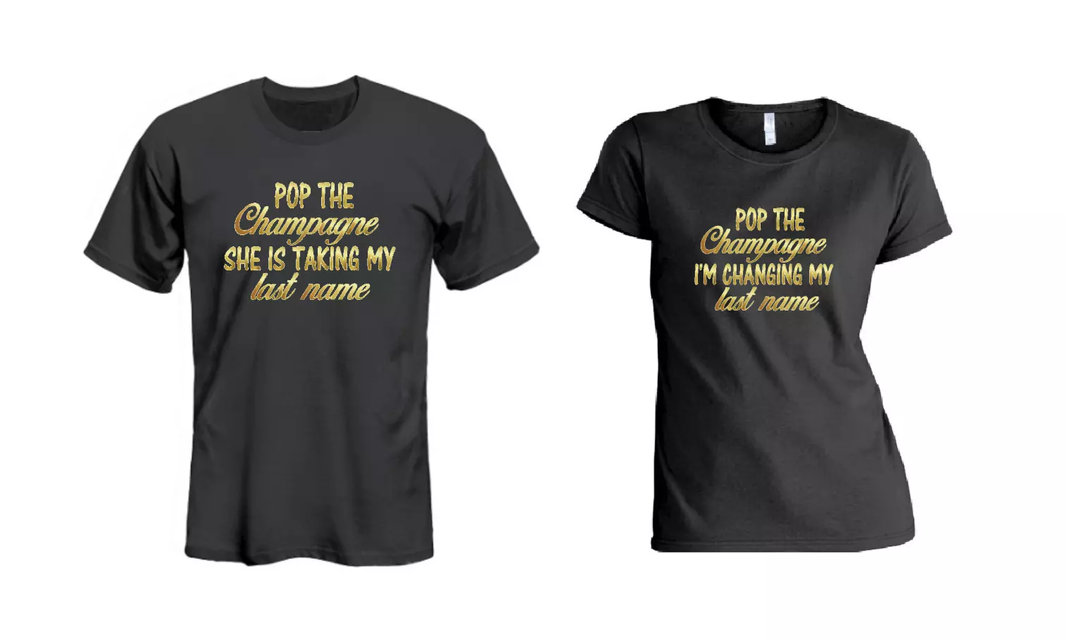 Funny Matching T-shirts for Couples. Engagement Gift Idea. - Primary Image
