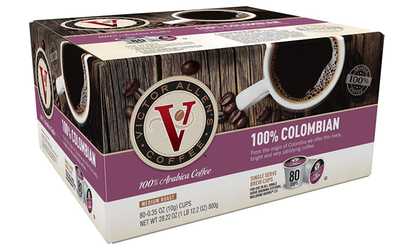 Victor Allen Coffee, 100% Colombian Single Serve K-cup, 80 Count