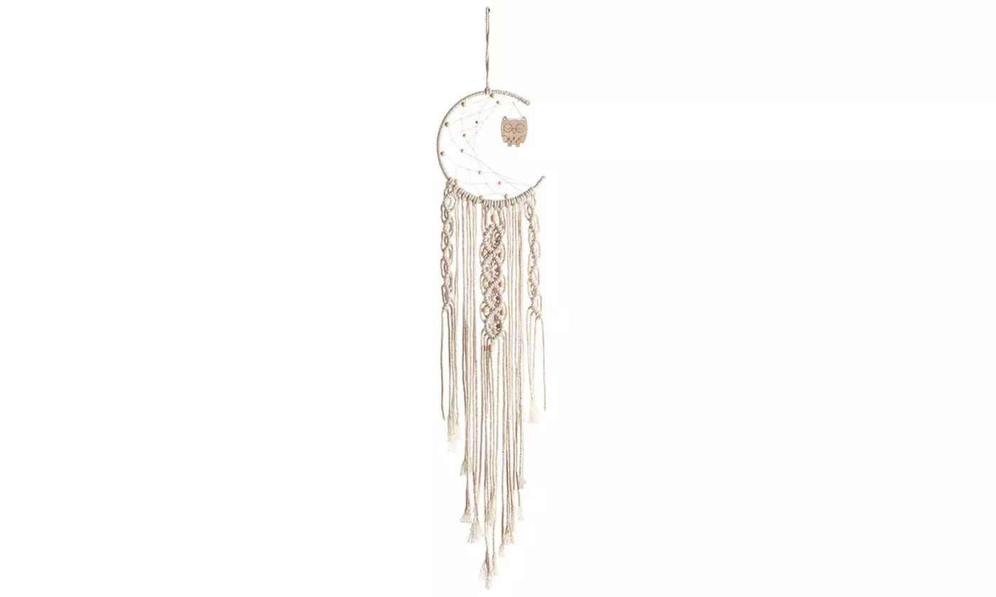 Macrame Star Moon Dream Catcher Boho Wall Hanging Ornament