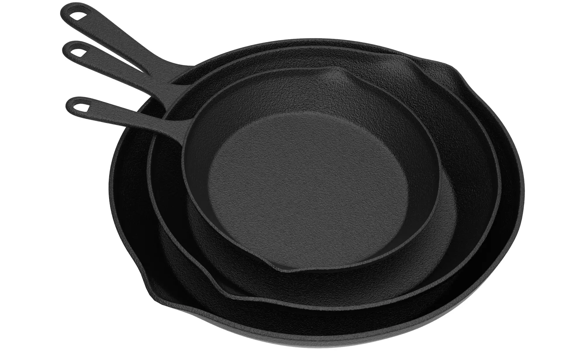 3 Cast Iron Pre-Seasoned Nonstick Skillets
