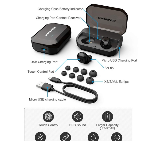 rademax wireless earbuds pairing