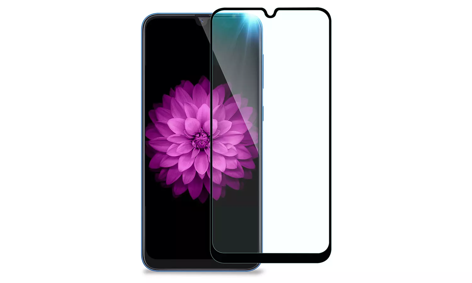 Aluminum with Plate Case with Tempered Glass for Samsung A20 A30 A50-Black - Second Medium