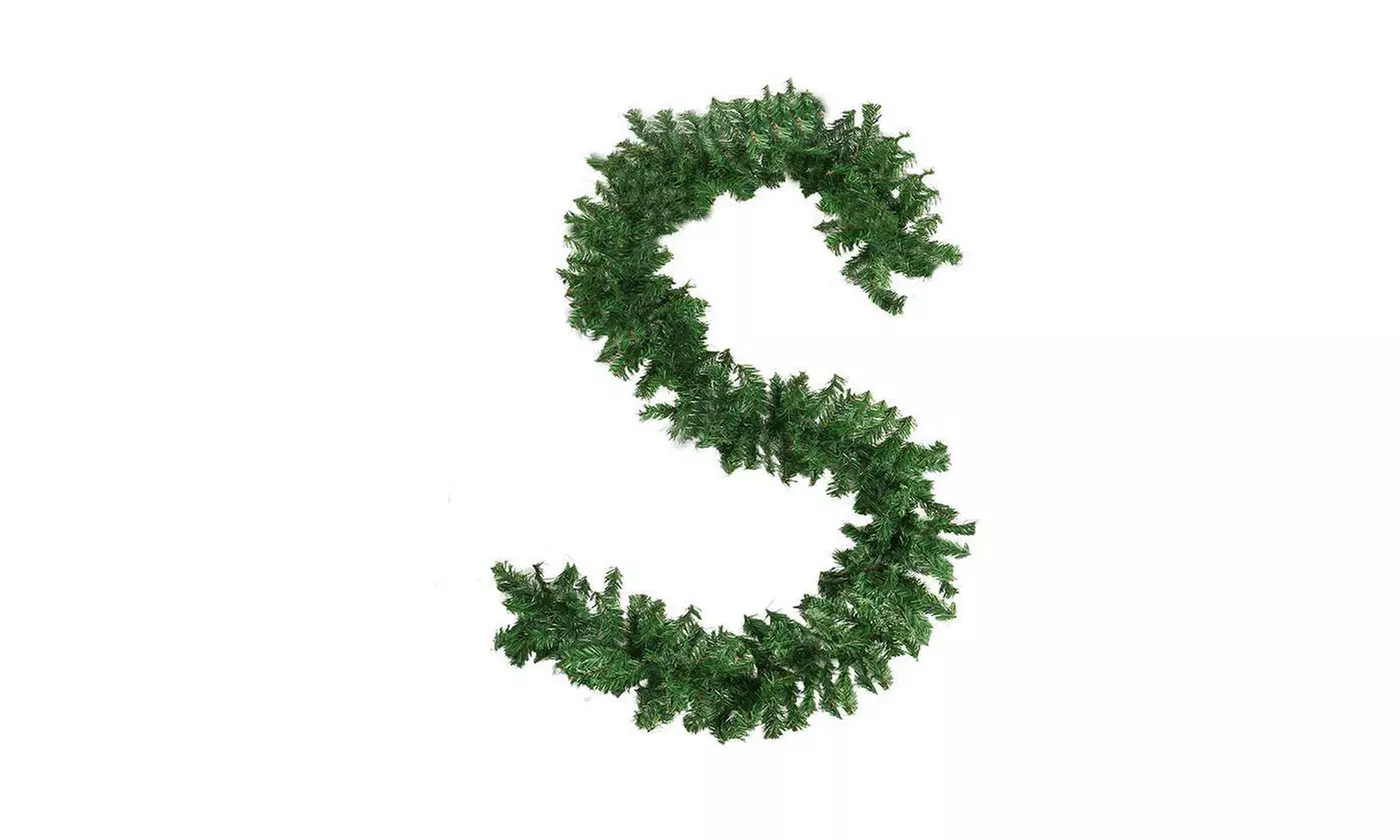 9ft Christmas Green Pine Tree Rattan Garland Wreath Door Wall Xmas Ornament - Second Medium
