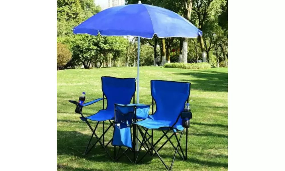 Double Folding Picnic Chairs For Beach Pool Park Outdoor Portable Camping Chair - Primary Image