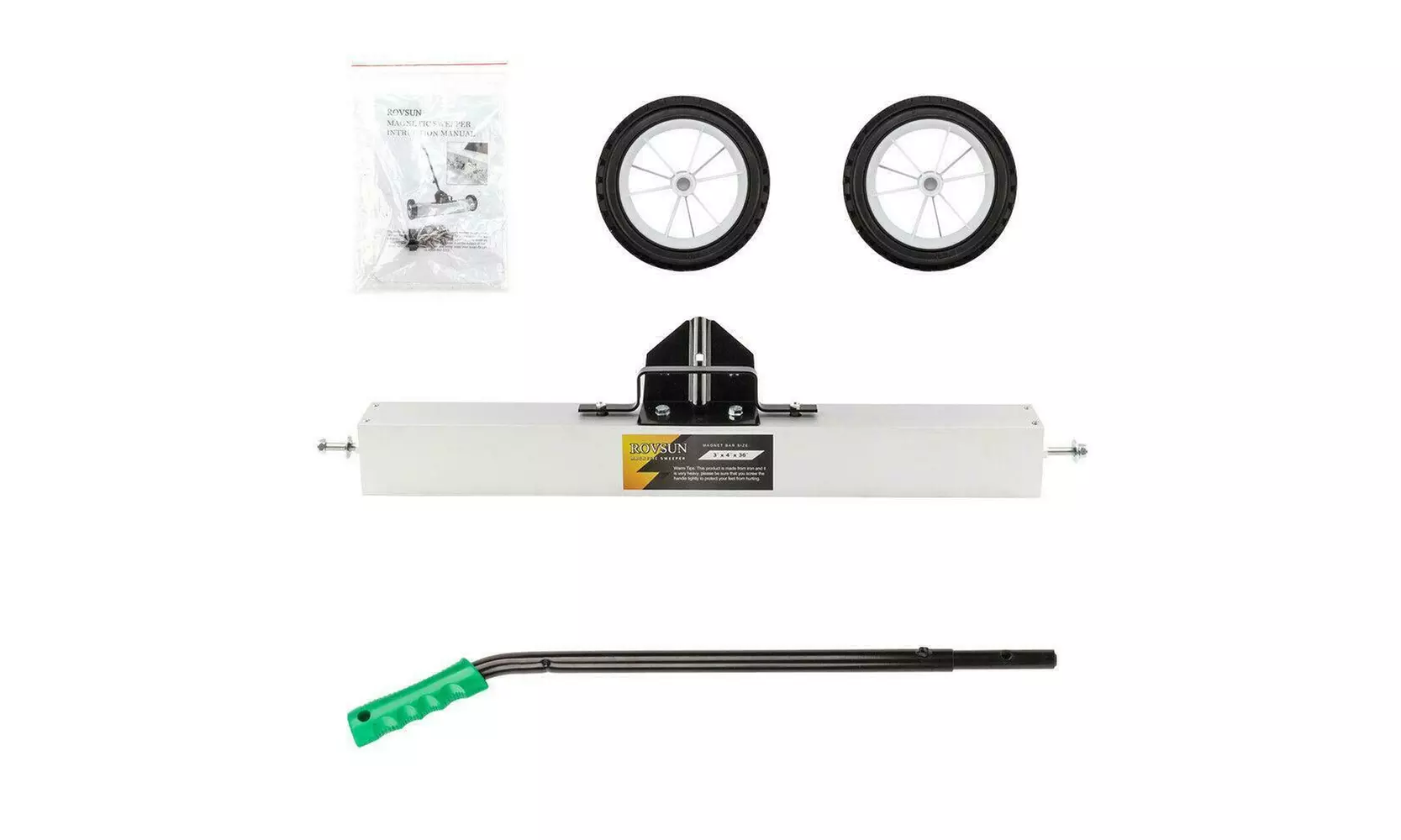 24" Rolling Magnetic Sweeper Pickup Push Broom Floor Cleaner Tool Telescoping - Second Medium