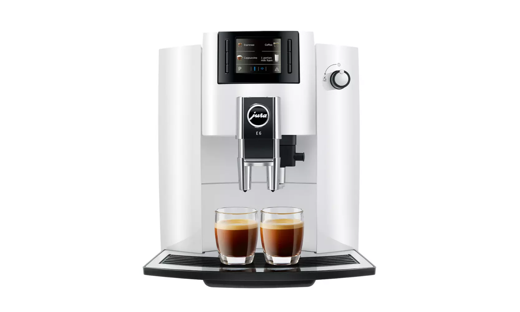 Jura E6 Automatic Coffee Center (Piano White, Refurbished) - Primary Image