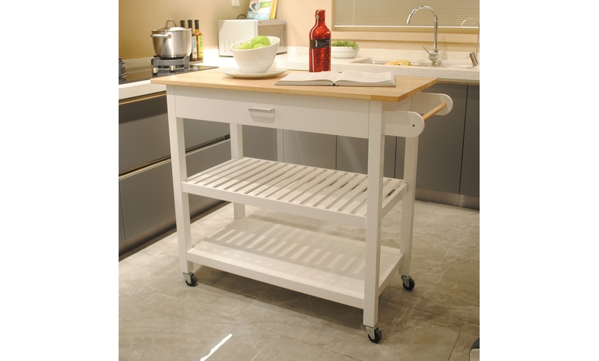 Kitchen Cart Mobile Kitchen Island With Two Lockable Wheels Groupon   C870x524 