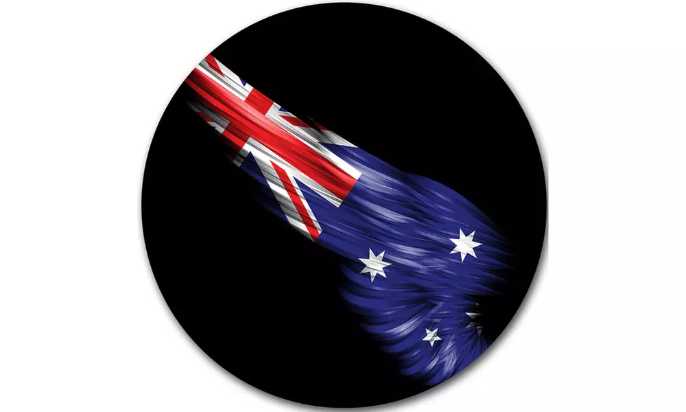 Wing with Australian Flag' Large Contemporary Circle Metal Wall Arts - Second Medium