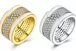 18K Gold Plated Micro Crystal Enamel Band Ring - Two Options Available - Second Medium