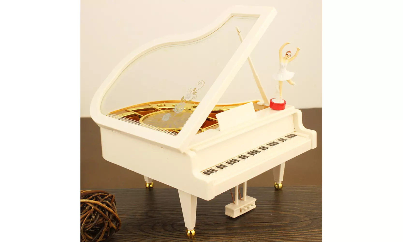 Vintage Baller Dancer Piano Shape Music Box Home Room Decoration Kids Gift - Second Medium