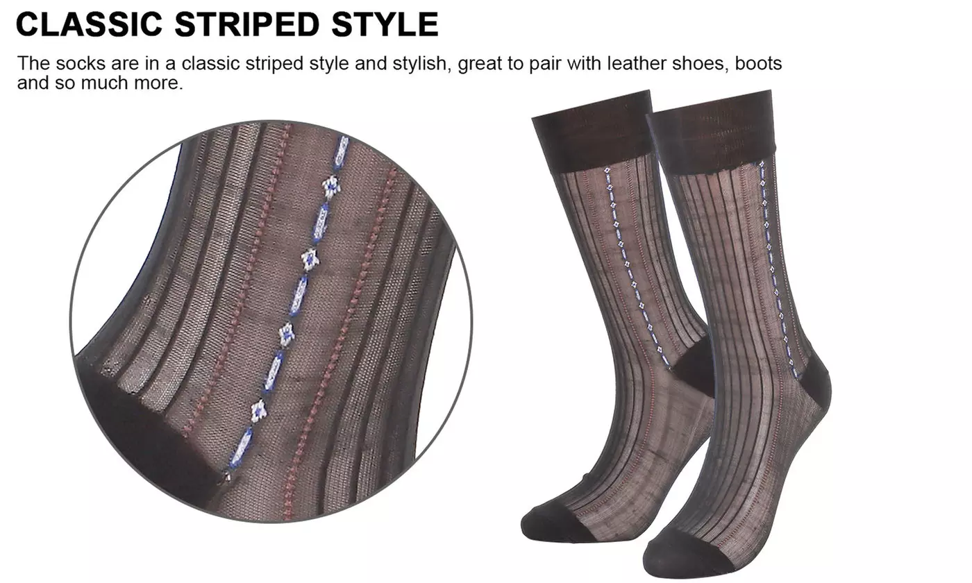 Mens Nylon Ultra Thin Dress Socks Silk Sheer Business Work Trouser Sock Mid Calf