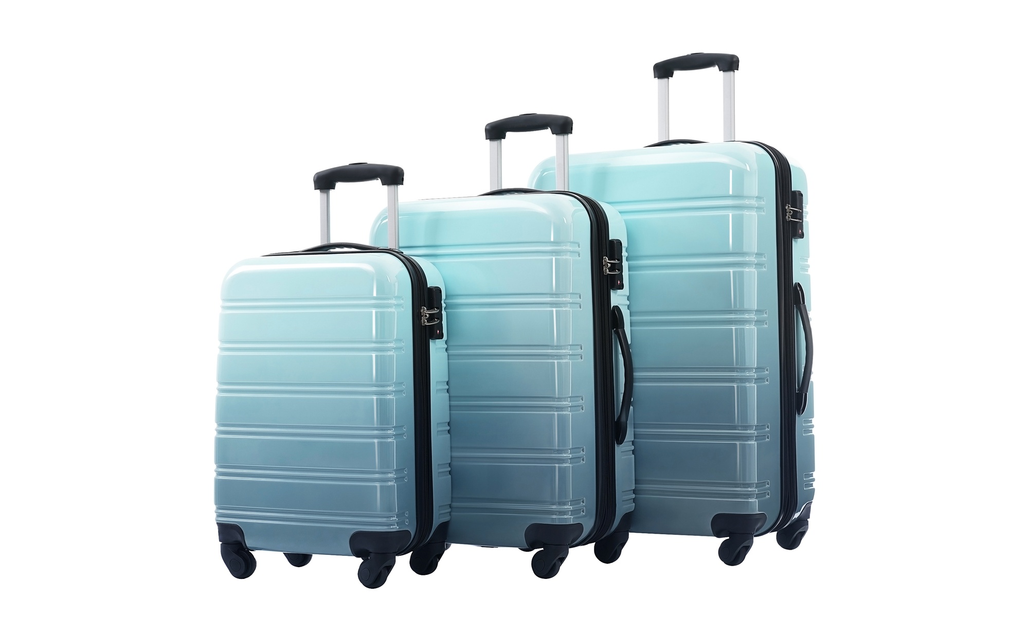 Hardshell Luggage Three-Piece Set Gradient Color Expandable Suitcase