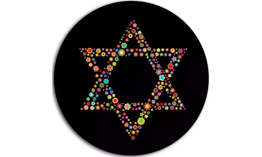 Star of David Shape' Abstract Circle Metal Wall Art - Second Medium