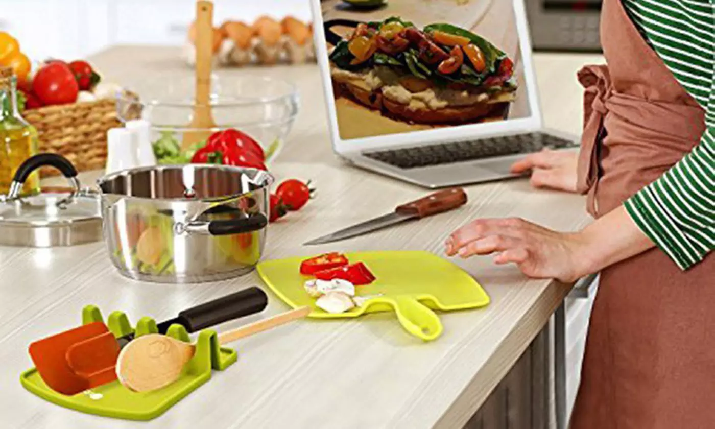 Silicone Spoon Rest with Drip Pad-Comes In 4 Colors