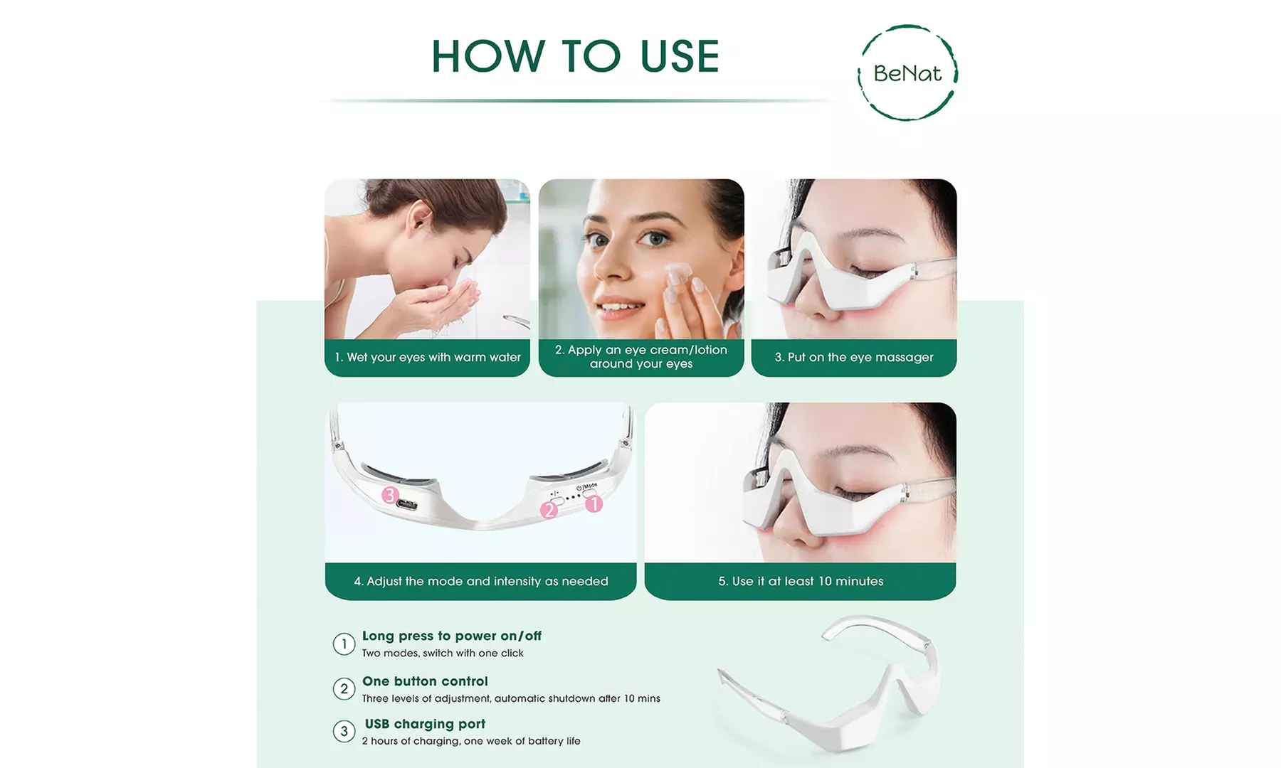 Under-Eye Red Light Therapy Skin Rejuvenation and Relaxation Massager