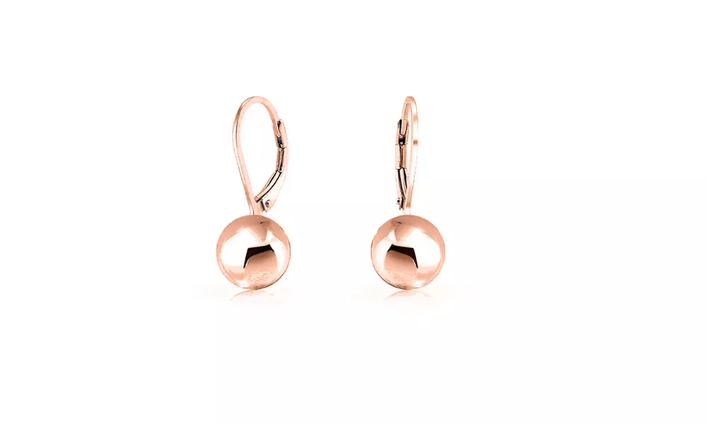 1 or 3 Pairs Italian Sterling Silver 8mm Leverback Ball Earrings