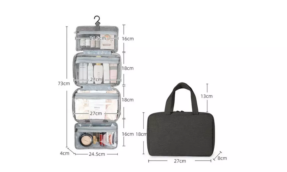 Hanging Toiletry Bag Tote Bag Makeup Cosmetic Bag Capacity Travel Organizer