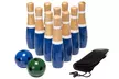Hey! Play! Lawn Bowling or Skittle Ball Game Set with Wooden Pins, Balls, and Bag - Second Medium