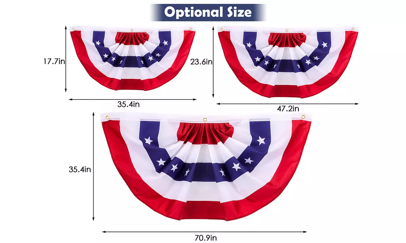 4 Pack American Patriotic Pleated Bunting USA Flag 