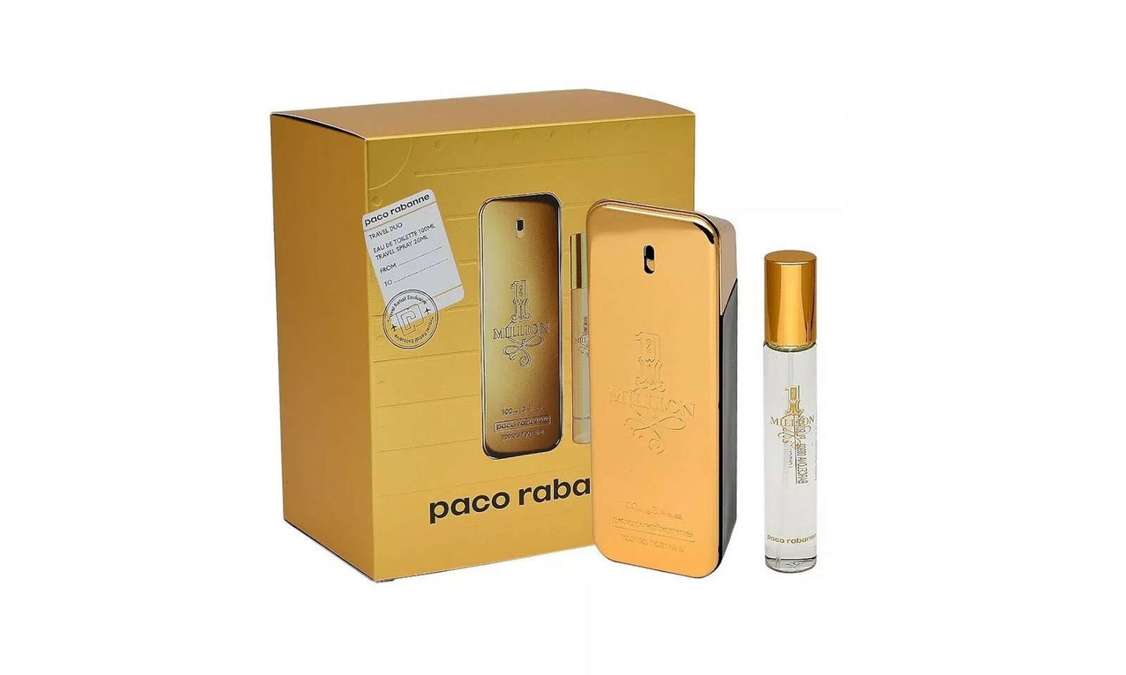 Paco Rabanne 1 Million 2 Piece Eau de Toilette Cologne Gift Set for Men