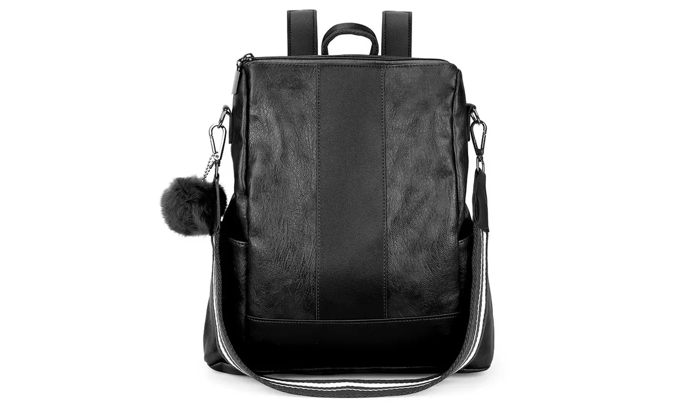 Women PU Leather Backpack Book Bag School Travel Handbag Rucksack Zipper Bag