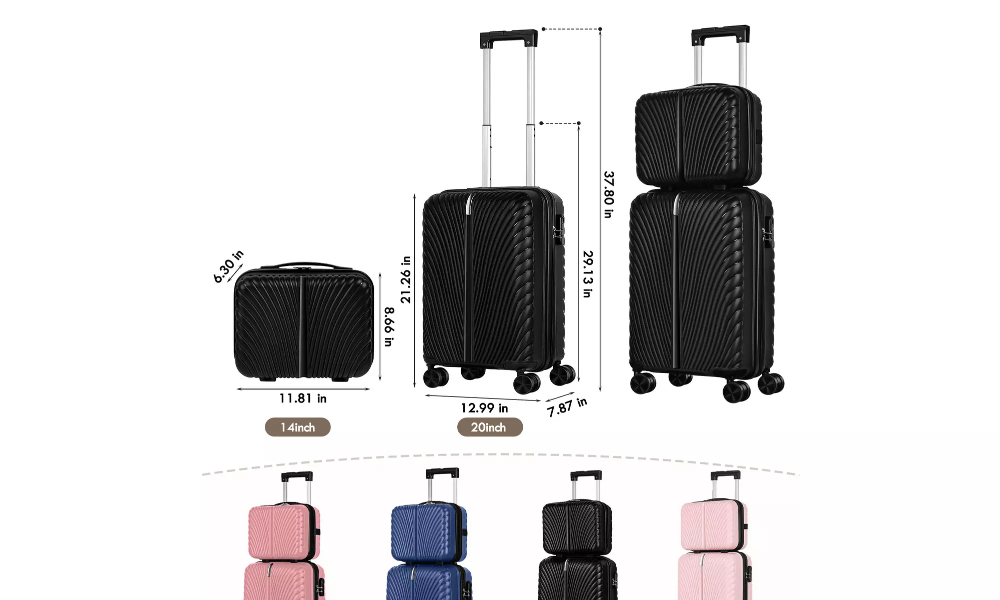 Dual Spinner Hard-Sided Carry-On Two-Piece Luggage Set