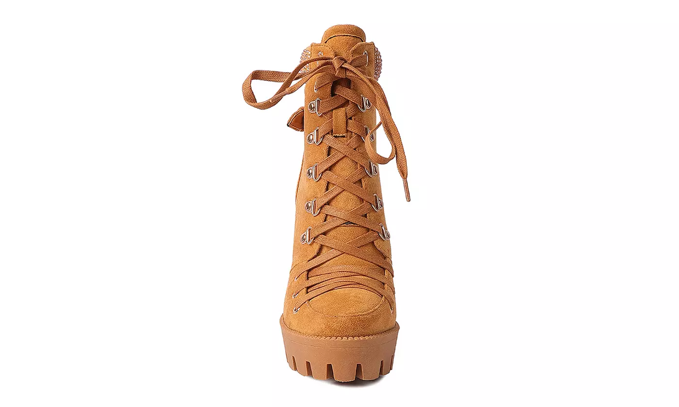 London Rag Birch Block Heeled Ankle Booties
