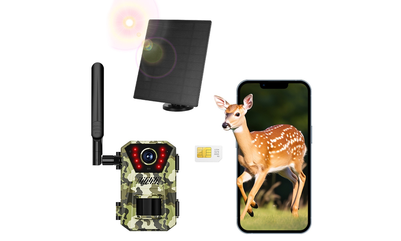 LakeForest 4K 4G Solar Trail Camera Outdoor Wildlife Cam with Motion Detection