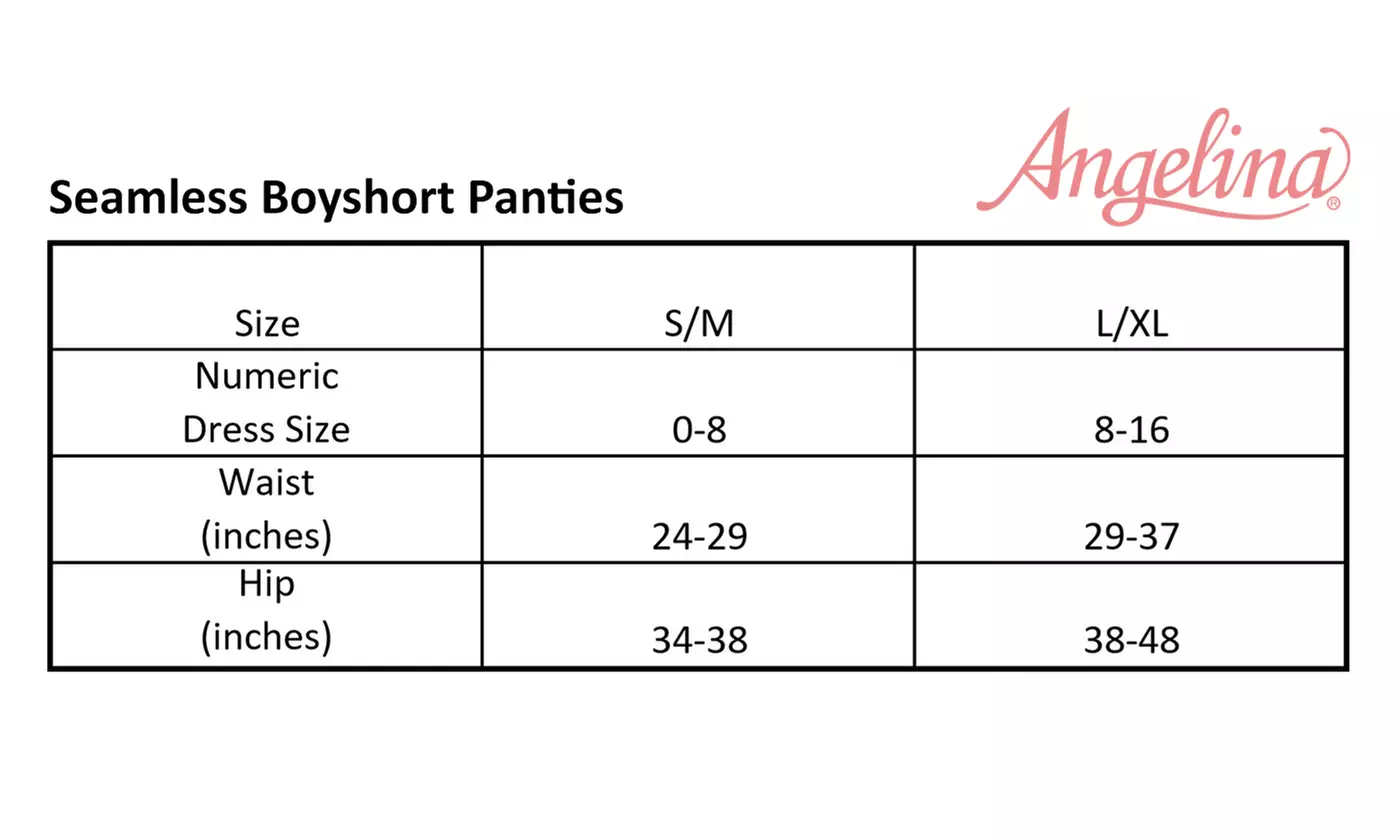 Angelina Seamless Safety Boyshort Panties (6-Pack)