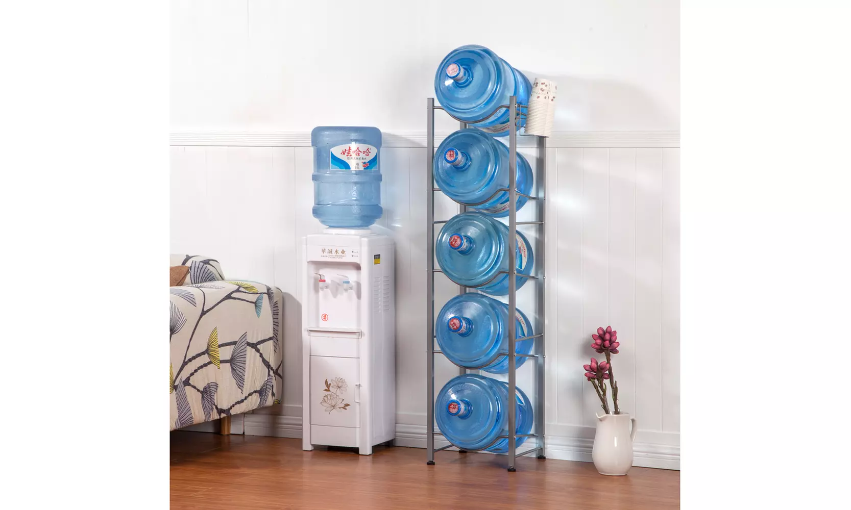 3/4/5-Tier Water Bottle Storage Rack Stainless Steel Heavy Duty Water Jug Rack