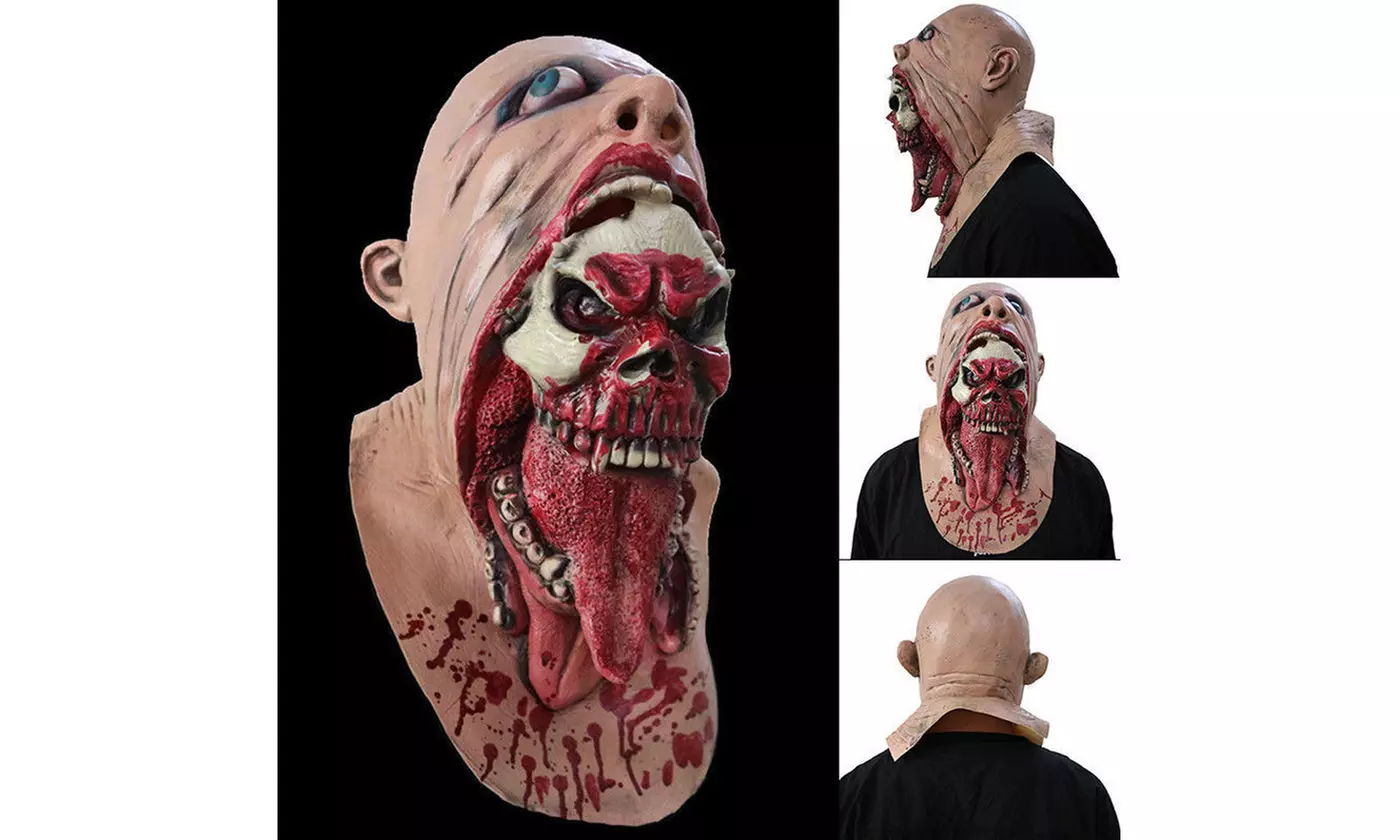 Halloween Scary Bloody Zombie Mask Adult Latex Costume Walking Dead HeadMasks - Primary Image
