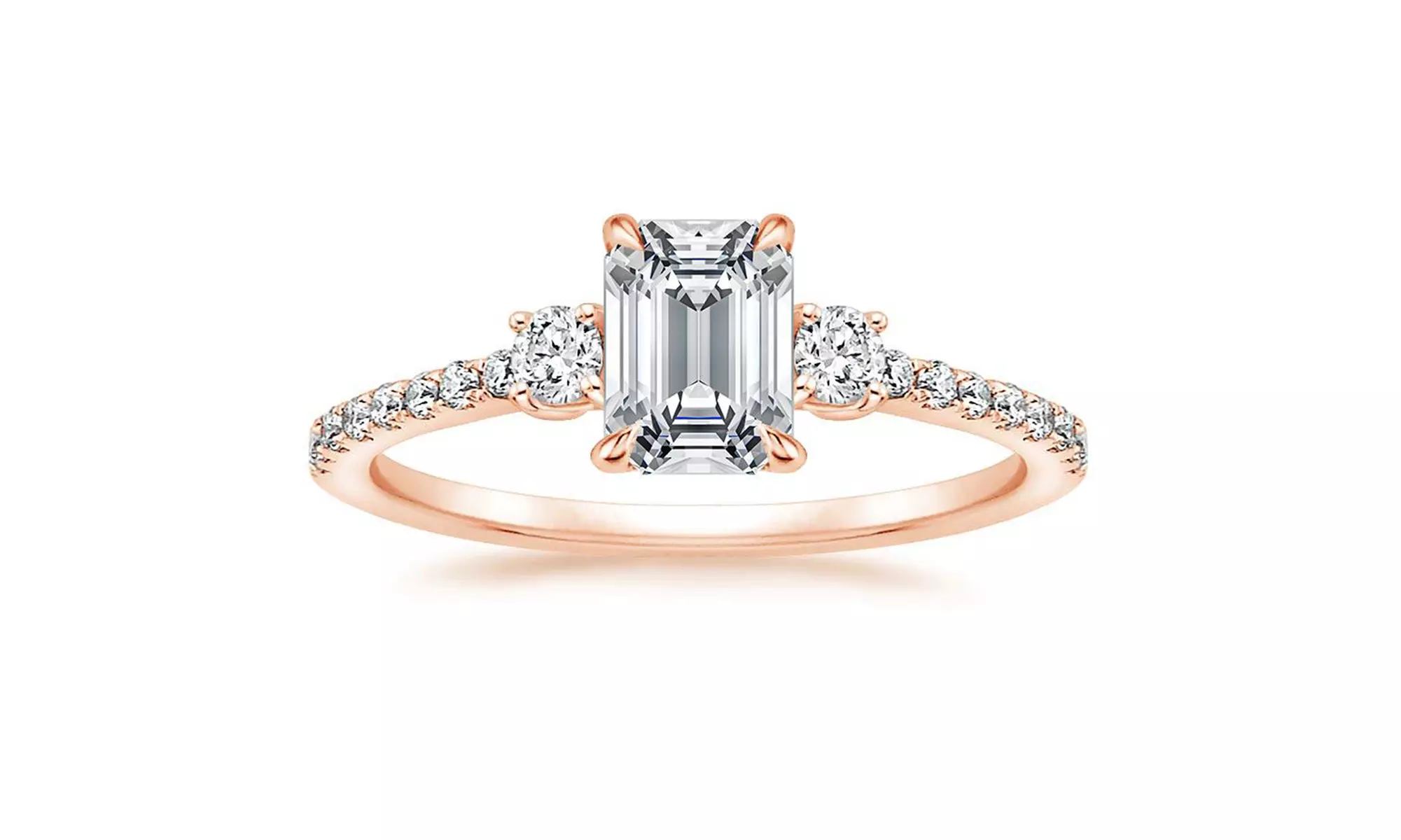Sterling Silver Round-cut Swarovski, Crystal studded 3 Stone plus Ring for Women