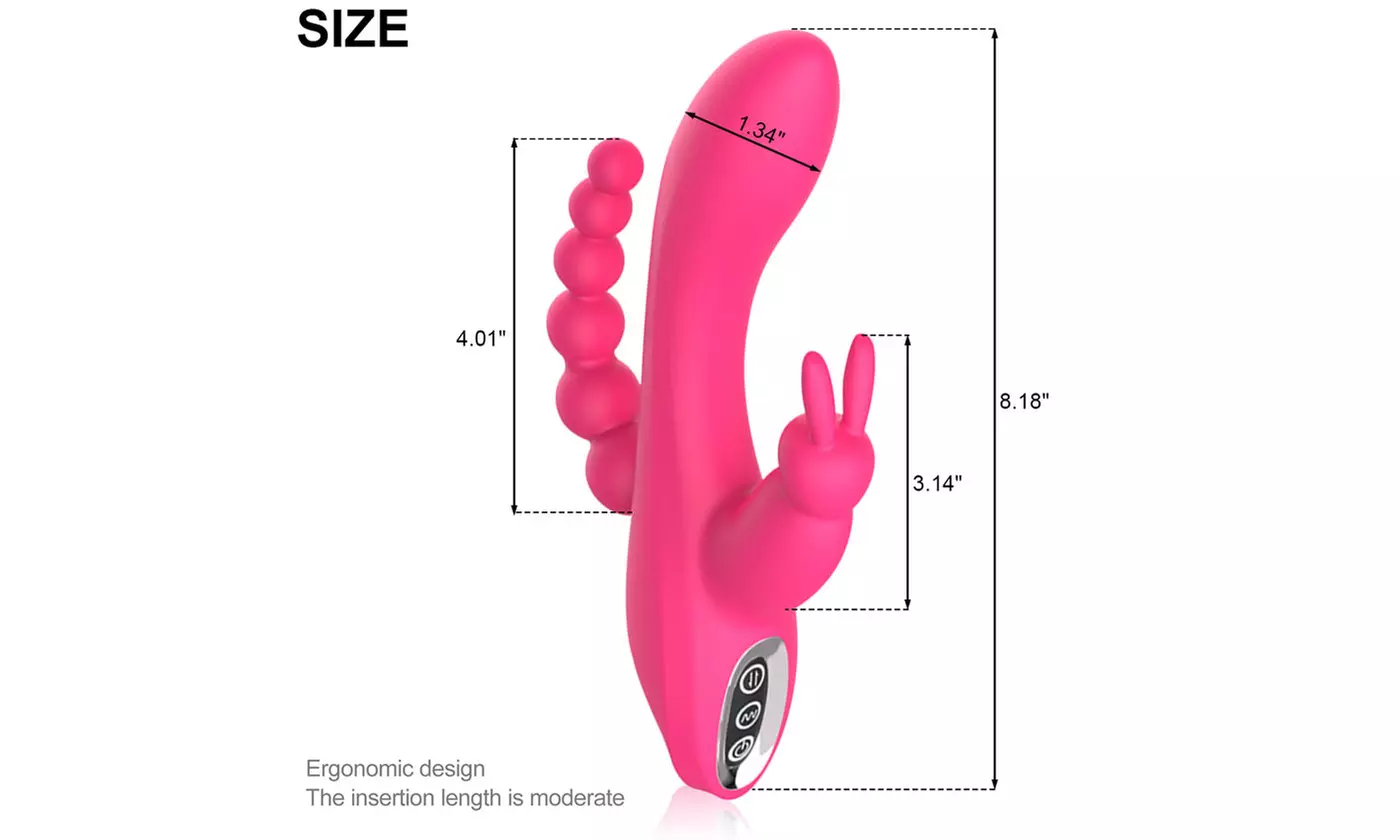 Rabbit Vibrator Triple Play G-Spot Dildo Vibe Waterproof Massager Sex Toys