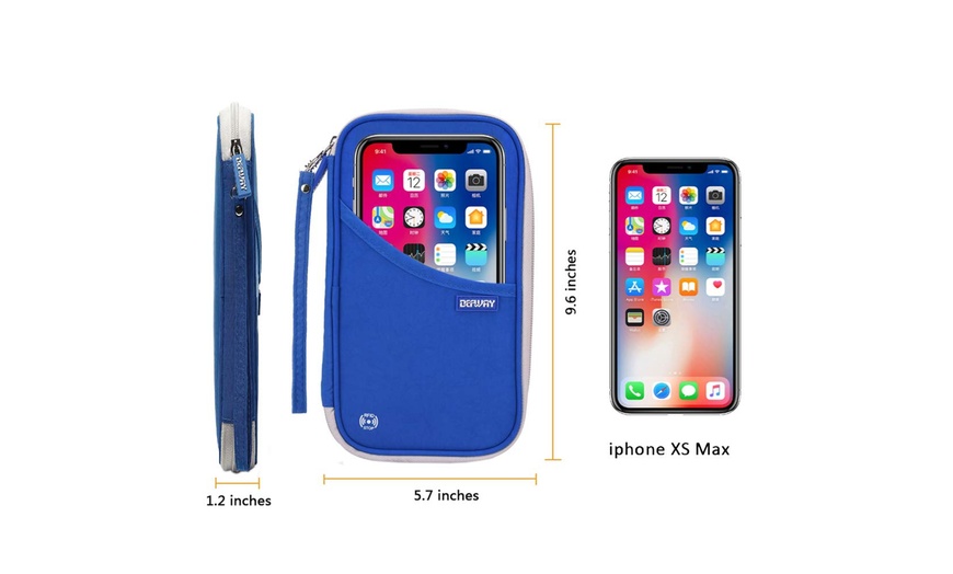 Image 37: Travel Wallet RFID Blocking Document Organizer Bag