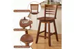 Costway 24.5" Counter Height Bar Chairs Swivel Bar Stools with Hollow Backrest - Second Medium