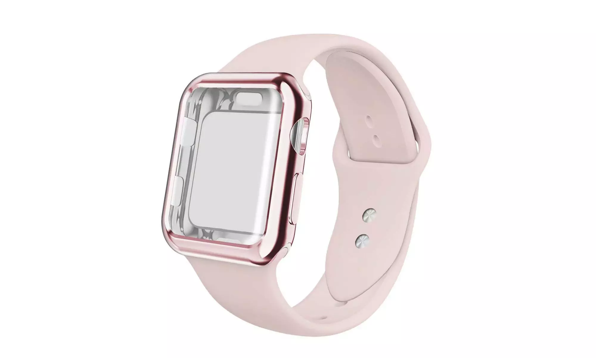 Silicone Strap Wrist Band Loop W/ Screen Protector Bumper Case For Apple Watch - Primary Image